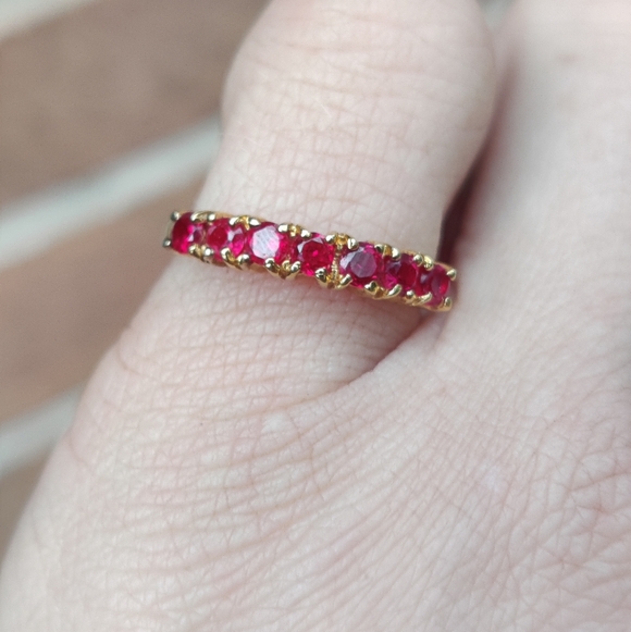 Vintage Vermeil Sterling Ruby Ring - Picture 8 of 9